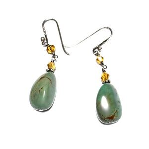 SILPADA Earrings Turquoise Sterling Silver W1290 Drop Dangle V.GOOD COND